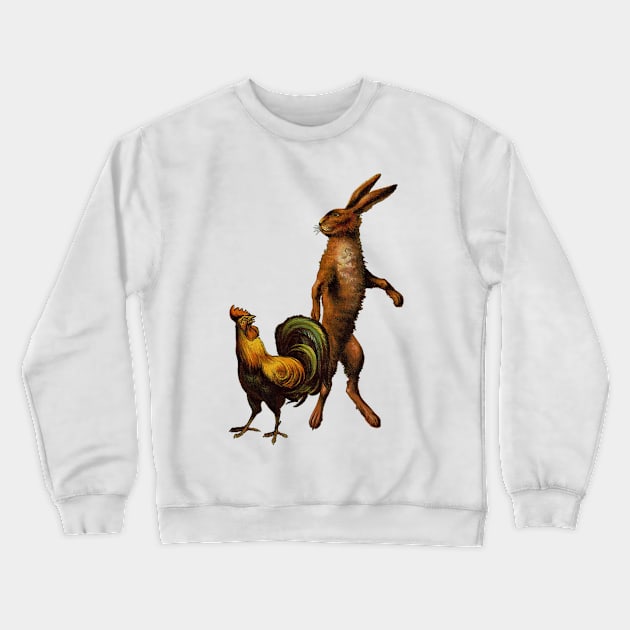 fable chicken and bunny Crewneck Sweatshirt by ysmnlettering